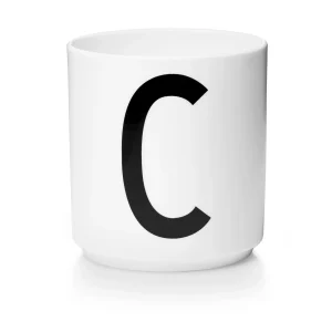 Taza Blanca De Porcelana - C Design Letters