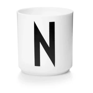 Taza Blanca De Porcelana - N Design Letters