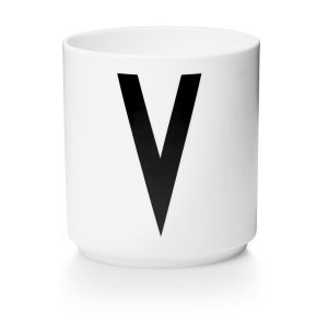 Taza Blanca De Porcelana - V Design Letters