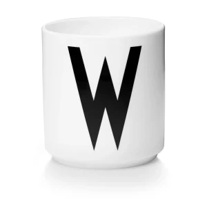 Taza Blanca De Porcelana - W Design Letters