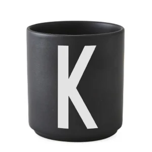 Taza Negro De Porcelana - K Design Letters