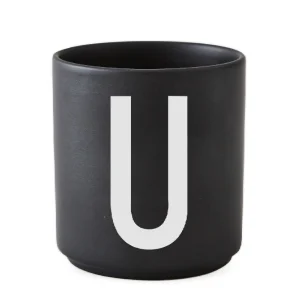 Taza Negro De Porcelana - U Design Letters