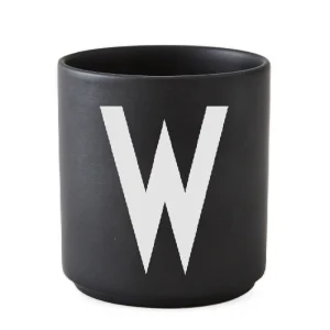 Taza Negro De Porcelana - W Design Letters