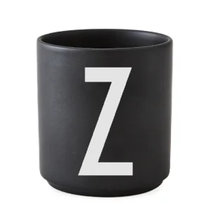 Taza Negro De Porcelana - Z Design Letters