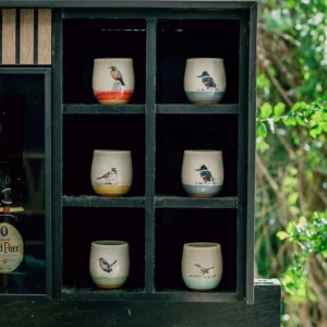 Pack 4 Vasos Cerámica Pajarito Milenaria Alerce